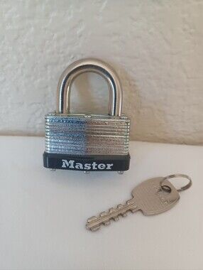 Master Lock Laminated Steel Warded Padlock with Key